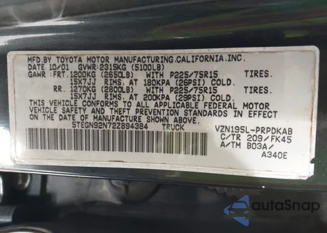 2002 Toyota Tacoma Prerunner V6 from USA, damaged, VIN 5TEGN92N72Z894384